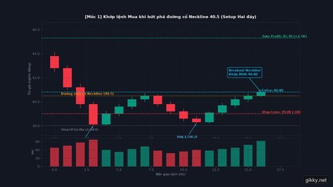 Ảnh minh họa: Mô hình Hai đáy (Double Bottom) thất bại: Bẫy phân kỳ ngược xu hướng và bài học kỷ luật cắt lỗ -1R