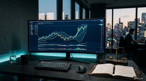 Ảnh minh họa: Chỉ báo Bollinger Bands: Co thắt nút cổ chai (The Squeeze), bùng nổ biến động và cạm bẫy 'đi bộ trên dải băng' (Walking the Bands)