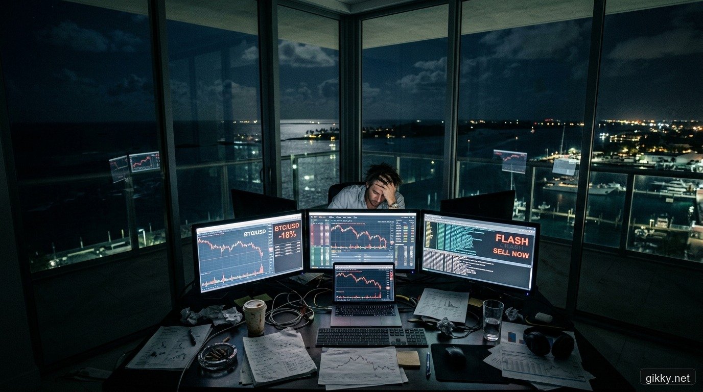 Góc làm việc hỗn loạn của trader tại penthouse Bahamas giữa đêm sụp đổ của đế chế tiền số FTX