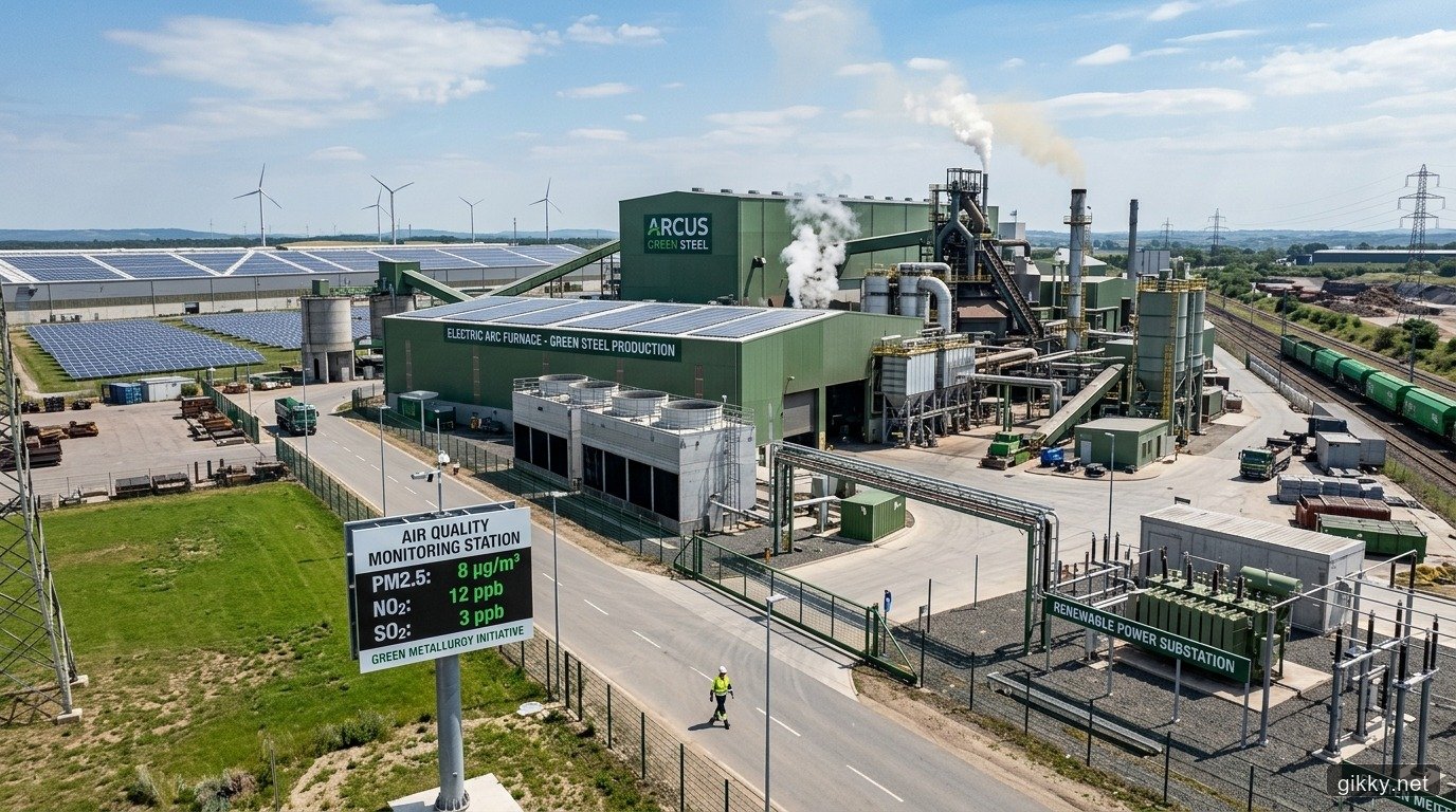 Tổ hợp luyện thép lò hồ quang điện EAF và trạm quan trắc phát thải carbon