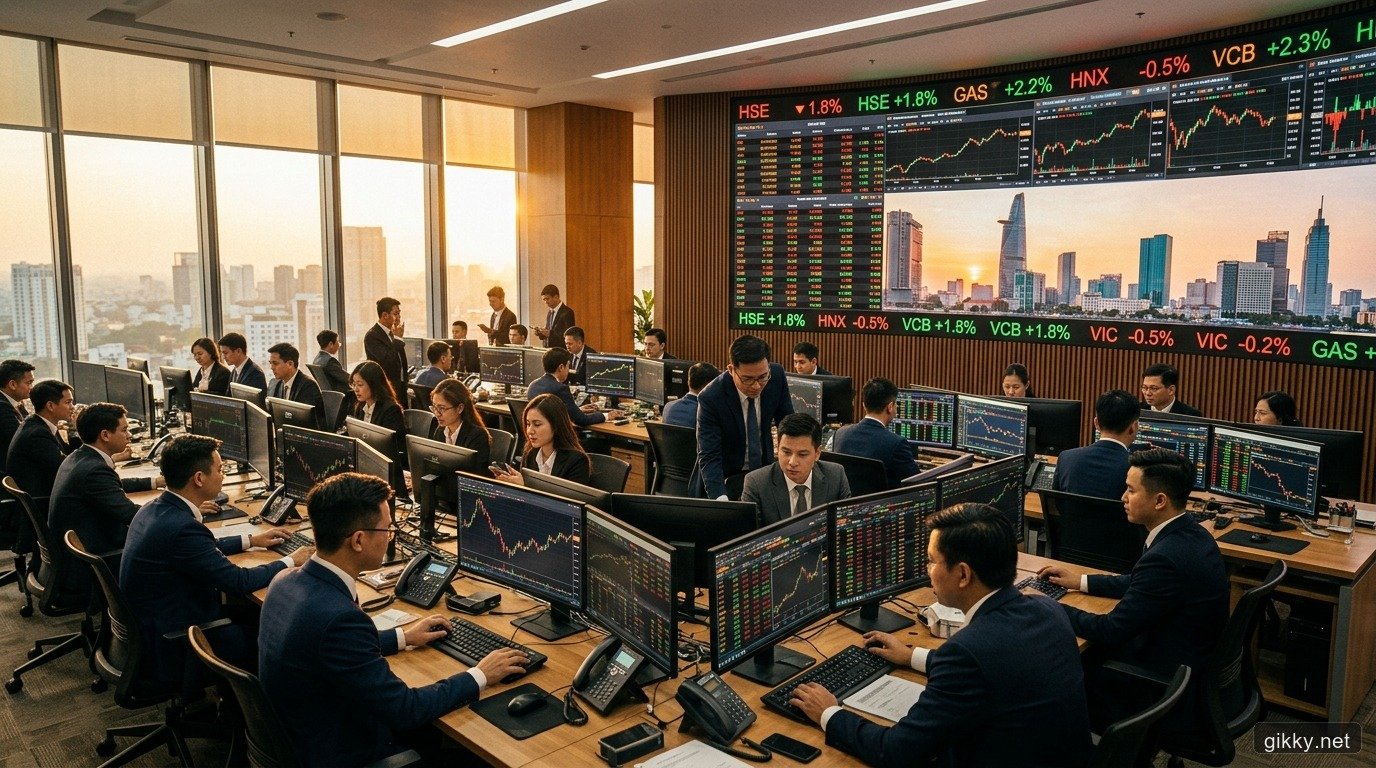 Sàn giao dịch chứng khoán Việt Nam trong phiên chiều với bảng điện kiểm định ngưỡng hỗ trợ 1.700 điểm